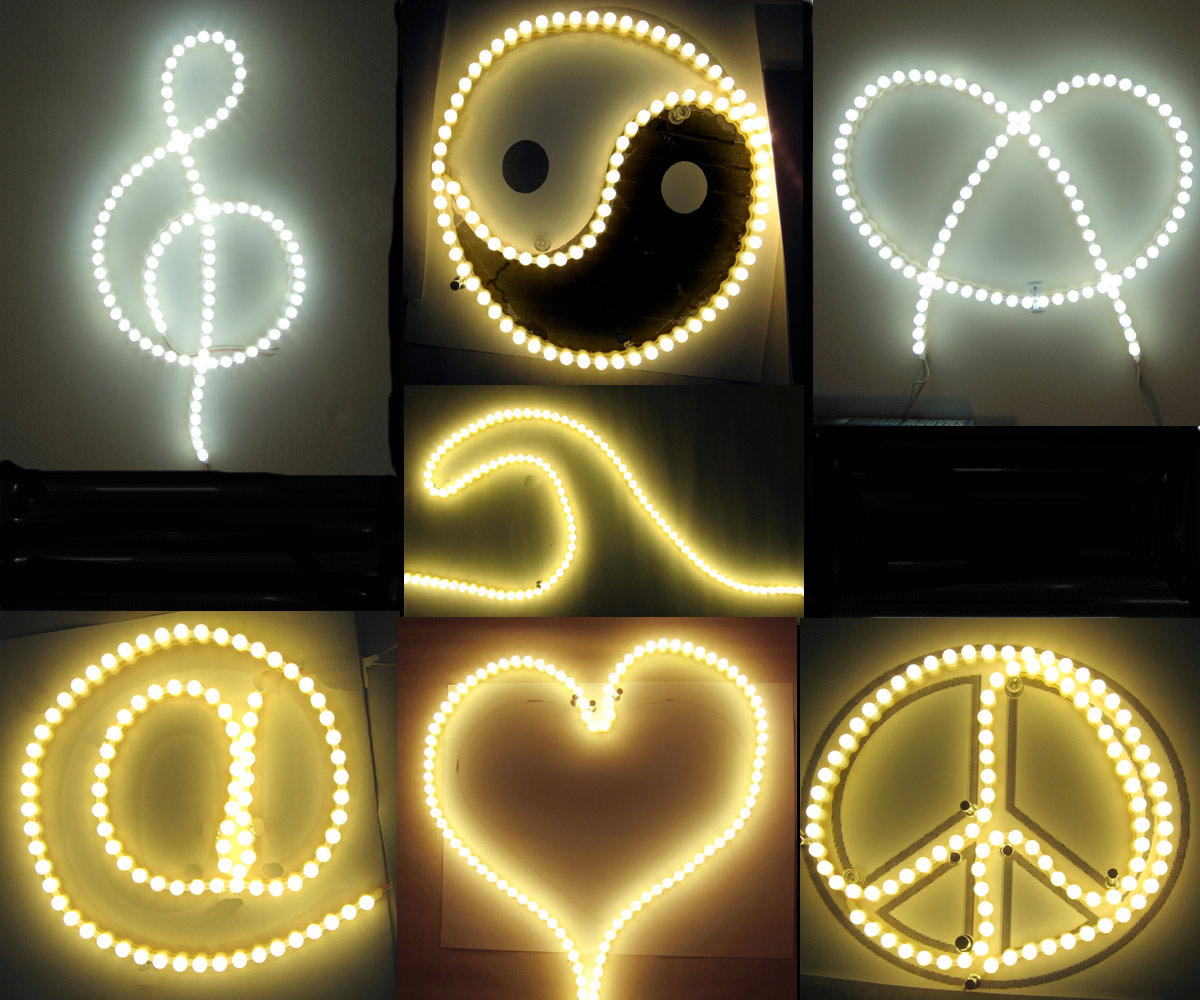 LED lights for artwork shapes signs